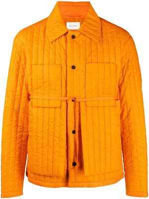 Craig Green quilted tie-waist panelled worker jacket - Orange