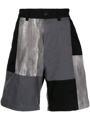 FIVE CM patchwork straight-leg shorts - Black