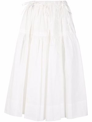 Act N°1 drawstring tiered midi skirt - White