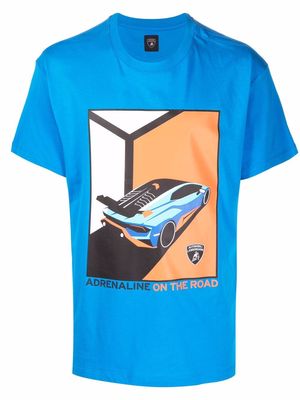 Automobili Lamborghini graphic-print cotton T-shirt - Blue