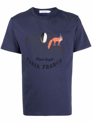Maison Kitsuné logo-print short-sleeved T-shirt - Blue