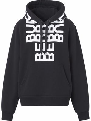 Burberry logo-print oversized hoodie - Black