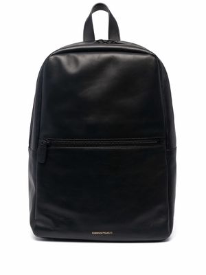 Common Projects engraved-logo leather backpack - Black