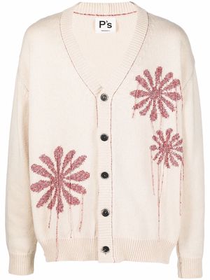PRESIDENT'S intarsia-knit floral cardigan - Neutrals