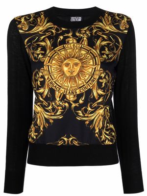 Versace Jeans Couture Barocco-print cotton sweatshirt - Black