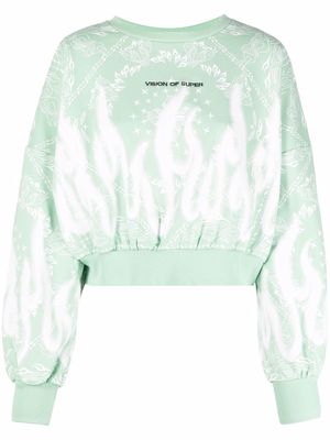 Vision Of Super embroidered-logo sweatshirt - Green
