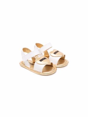 Moschino Kids logo-print open-toe sandals - White