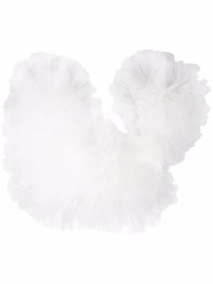 Loulou ruched tulle top - White