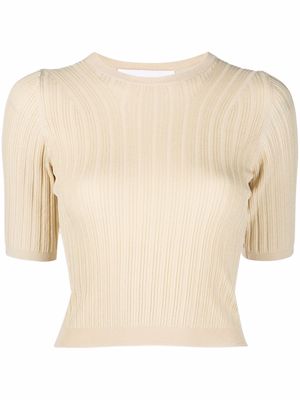 REMAIN short-sleeve rib-knit top - Neutrals