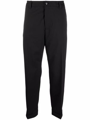 Emporio Armani tapered-leg cropped trousers - Black
