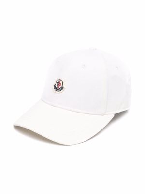 Moncler Enfant logo-patch cotton baseball cap - White
