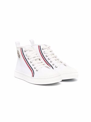 Moncler Enfant high-top lace-up trainers - White