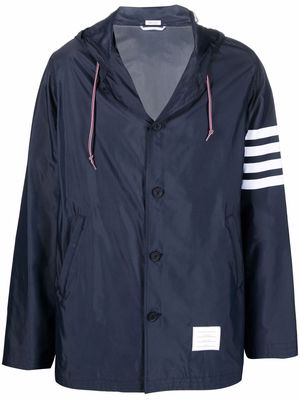 Thom Browne 4-Bar tab hooded jacket - Blue