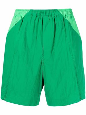 Y-3 side-zip track shorts - Green