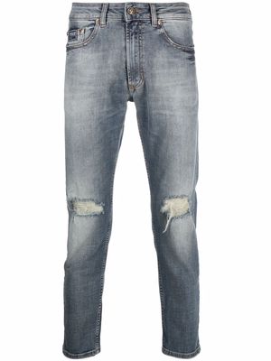 Versace Jeans Couture ripped-detailing slim-fit jeans - Blue