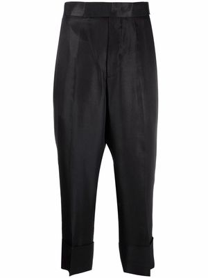 SAPIO high-rise cropped trousers - Black