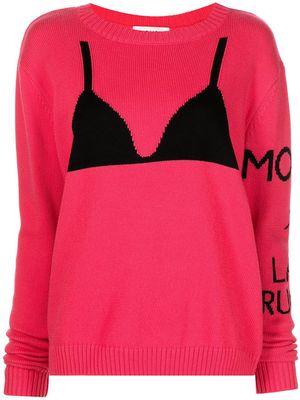 Monse bikini-intarsia merino-knit jumper - Red