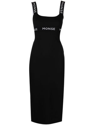 Monse logo-print strap dress - Black