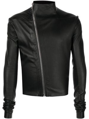 Rick Owens Gary asymmetric leather jacket - Black