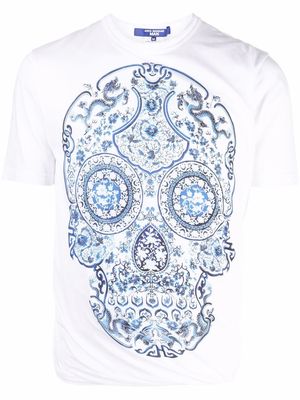 Junya Watanabe MAN skull-floral print T-shirt - White