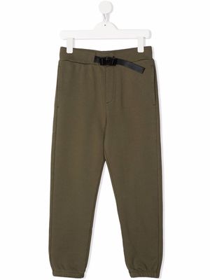 Woolrich Kids buckled organic-cotton track pants - Green