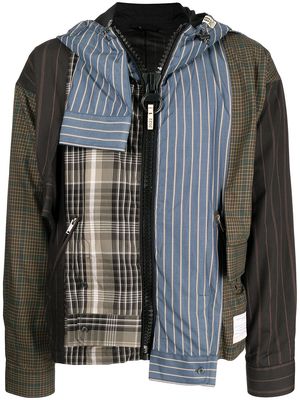 Maison Mihara Yasuhiro shirt-panel hybrid hooded jacket - Black