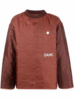 OAMC Peacemaker-print quilted jacket - Brown