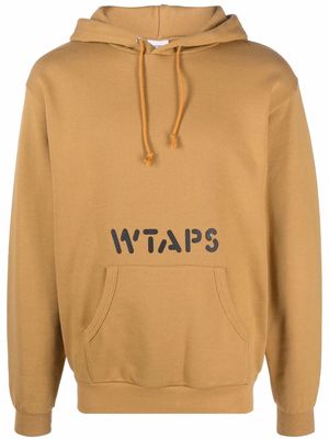 WTAPS logo-printed hoodie - Yellow