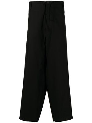 Yohji Yamamoto drawstring straight-leg trousers - Black