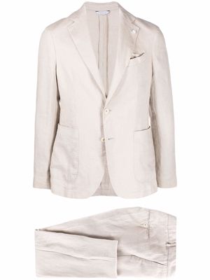 Manuel Ritz single-breasted linen suit - Neutrals