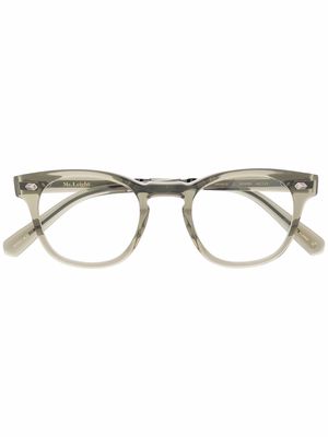 Garrett Leight logo square-frame glasses - Green