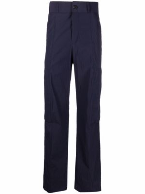 Salvatore Ferragamo multi-pocket seersucker trousers - Blue
