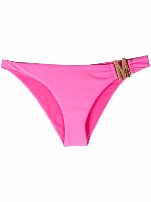 Moschino logo-plaque bikini bottoms - Pink