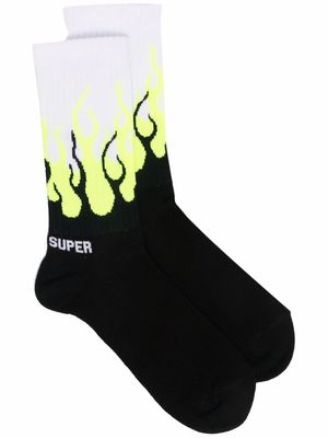 Vision Of Super flame-print ankle socks - Black