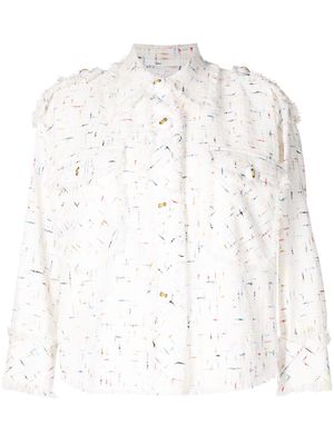 Edward Achour Paris tweed-style overshirt - White