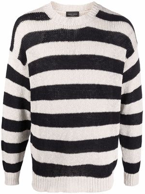 Roberto Collina cotton-linen blend striped jumper - Neutrals