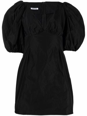 Parlor V-neck puff-sleeve mini dress - Black