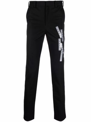 Doublet label-print straight-leg trousers - Black
