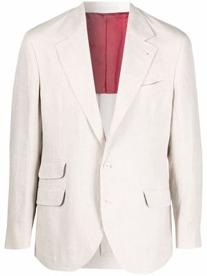 Brunello Cucinelli single-breasted linen blazer - Neutrals
