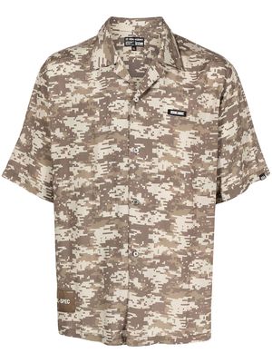izzue camouflage-print short-sleeve shirt - Brown