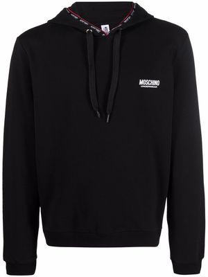 Moschino chest logo-print hoodie - Black