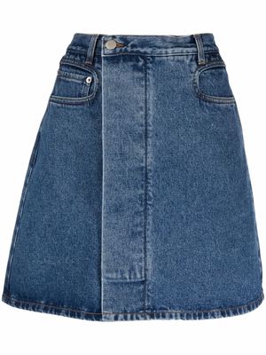 Beaufille off-centre fastening skirt - Blue