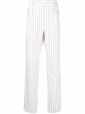 Brunello Cucinelli pinstripe-print straight-leg trousers - White