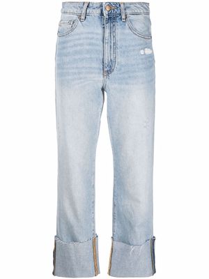 Armani Exchange high-waist straight-leg trousers - Blue