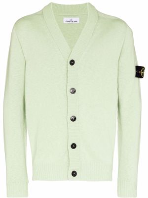 Stone Island logo-patch buttoned-front cardigan - Green
