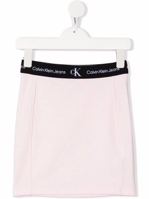 Calvin Klein Kids logo-waistband skirt - Pink