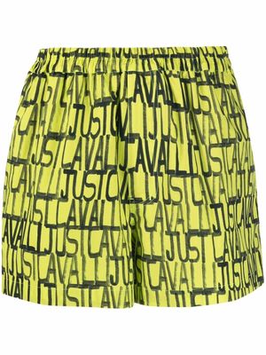 Just Cavalli logo-print shorts - Yellow