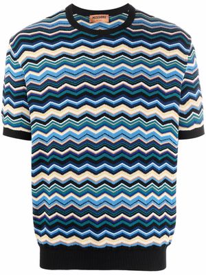 Missoni short-sleeve zigzag T-shirt - Blue