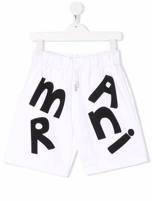 Marni Kids logo-print bermuda shorts - White