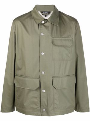 A.P.C. Guilhem cotton shirt jacket - Green